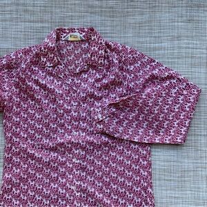 Vintage Koret Women's Elephant Patterned Button Down Shirt